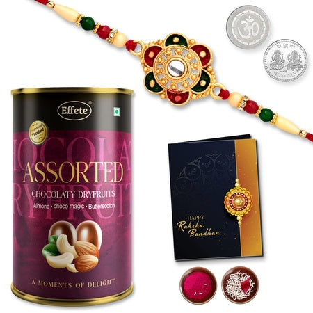 Multicolor Bracelet  Rakhi (K1_l8_as)  Almond Peanut Butter Scotch Chocolate Combo  Rakhi Gift Chocolate For Brother  Rakhi For Kids  Rakhi For Brother  Rakhi Bhaiya  Rakhi For Brother With Gift  Bracelets For Men Stylish  Rakhi Combo Fo