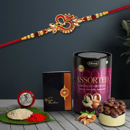 Rakhi (K1_552_as)  Assorted Chocolate Dryfruits 96gm Rakhi Combo With Card And Chocolate Chocolates Gift Pack Rakhi  Chocolate For Brother Rakhi With Gift Set Of 1 Rakhi