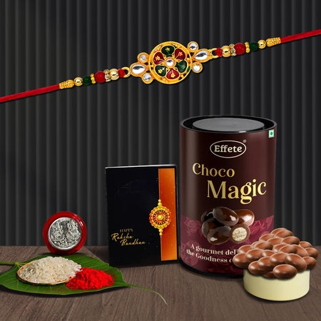 Rakhi (K1_551_em)  Chocolate Magic  Rakhi Combo With Card And Chocolate  Chocolates Gift  Rakhi  Chocolate For Brother  Rakhi With Gift  Set Of 1 Rakhi