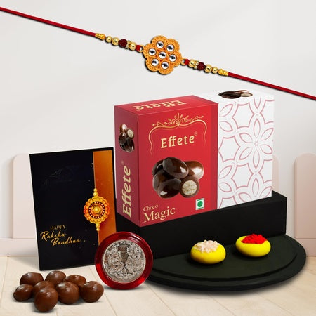 Rakhi (K1_531_em32)  Chocolate Magic 32gm Rakhi For Brother With Gift  Handmade Rakhi Rakhi Combo For Brother  Stylish Rakhi For Brother  Set Of 1 Rakhi