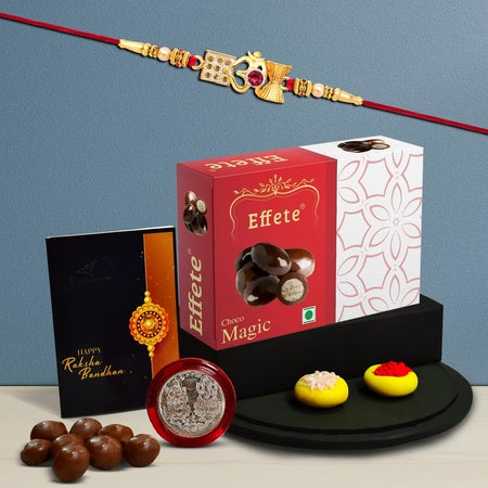 (K1_412_em32) Rakhi Combo With Chocolate Magic 32gm Stylish Rakhi For Brother Rakhi  Chocolate For Brother Rakhi Brother Rakhi With Gift Handmade Rakhi Set Of 1 Rakhi
