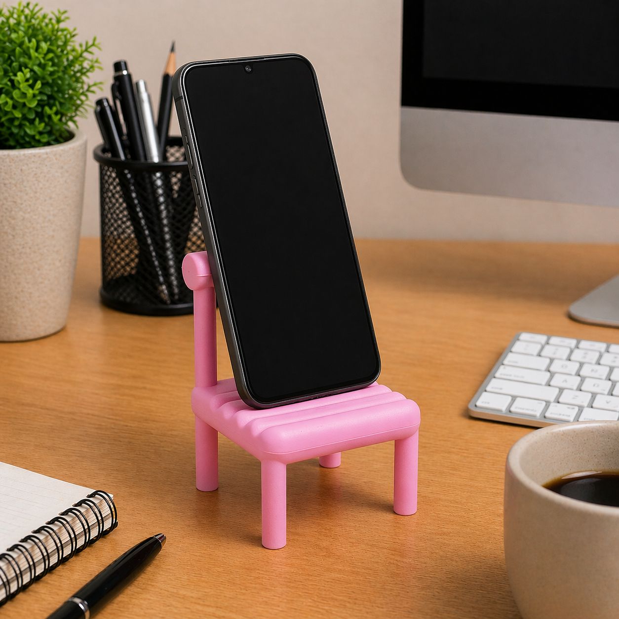 Mini Chair Mobile Stand Holder for Desk & Study Table Use(Color may vary)