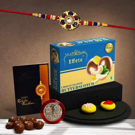 Rakhi (K1_550_bs32)  Chocolate Butter Scotch 32gm Rakhi For Brother With Gift Rakhi With Chocolate Rakhi Combo For Brother Set Of 1 Rakhi Chocolate