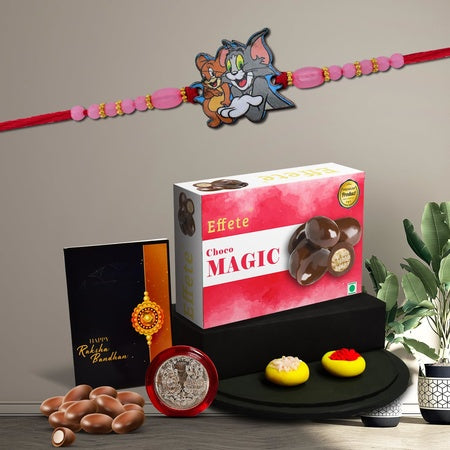 Rakhi Combo (K1_881_cm32)  Chocolate Magic 32gm With Pooja Coin  Greeting Card Rakhi For Kids Boy Kids Rakhi With Gift Rakhi With Gift For Kids Rakhi With Chocolate Rakhi For Kids Rakhi For Brother Kids Rakhi Set Of 1
