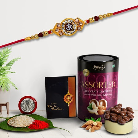 (K1_517_as) Rakhi Combo With Assorted Chocolate Dryfruits 96gm Stylish Rakhi For Brother Rakhi  Chocolate For Brother Rakhi Brother Rakhi With Gift Handmade Rakhi Set Of 1 Rakhi