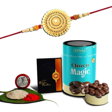 Rakhi (K1_402_cm)  Chocolate Magic  Rakhi For Brother With Gift  Rakhi With Chocolate Rakhi Combo For Brother  Set Of 1 Rakhi  Chocolate