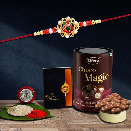 Rakhi (K1_13_em)  Chocolate Magic Rakhi Combo With Card And Chocolate Chocolates Gift Pack Rakhi  Chocolate For Brother Rakhi With Gift Set Of 1 Rakhi