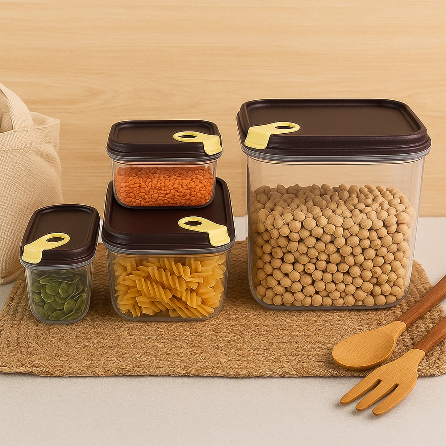 Ritu Push N Lock Airtight Food Storage Container Set (4 Pc)