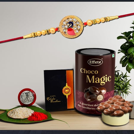 (K1_431_em) Rakhi Combo With Chocolate Magic Rakhi  Chocolate For Brother Fancy Rakhis For Men Stylish Rakhi With Gift Rakhi Combo Set Of 1 Chocolate