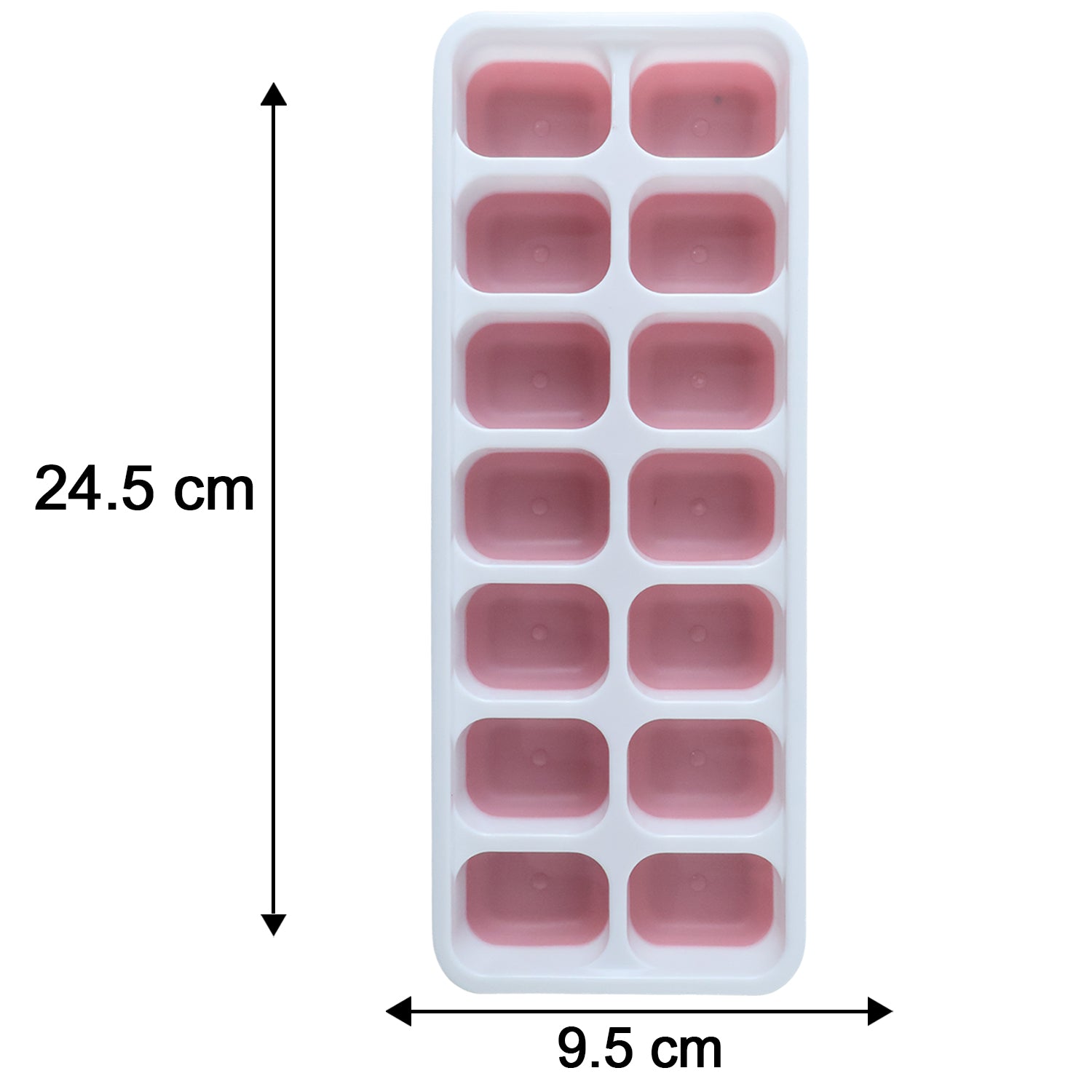 Multipurpose Plastic Ice Cube Tray With Lid (1 Pc 14 Gride  Pink)