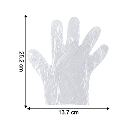 Disposable Clear Plastic Gloves (100 Pc Large)
