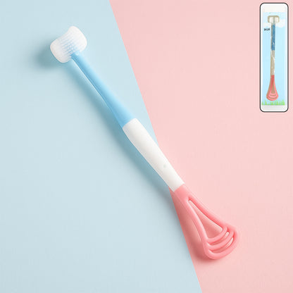 2-in-1 Baby Tongue Cleaner And Oral Massager Stick With Soft Silicone Brush Head