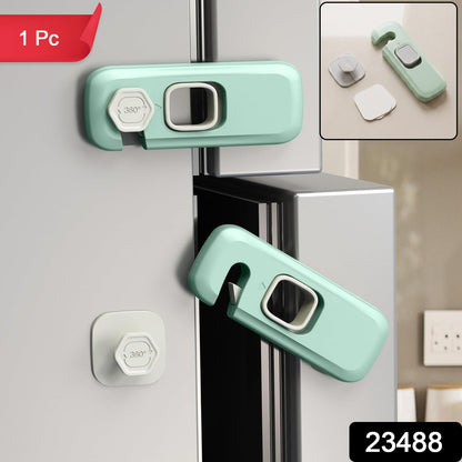 Adhesive Child Safety Lock For Refrigerator Cabinet And Cupboard Doors (1 Pc)