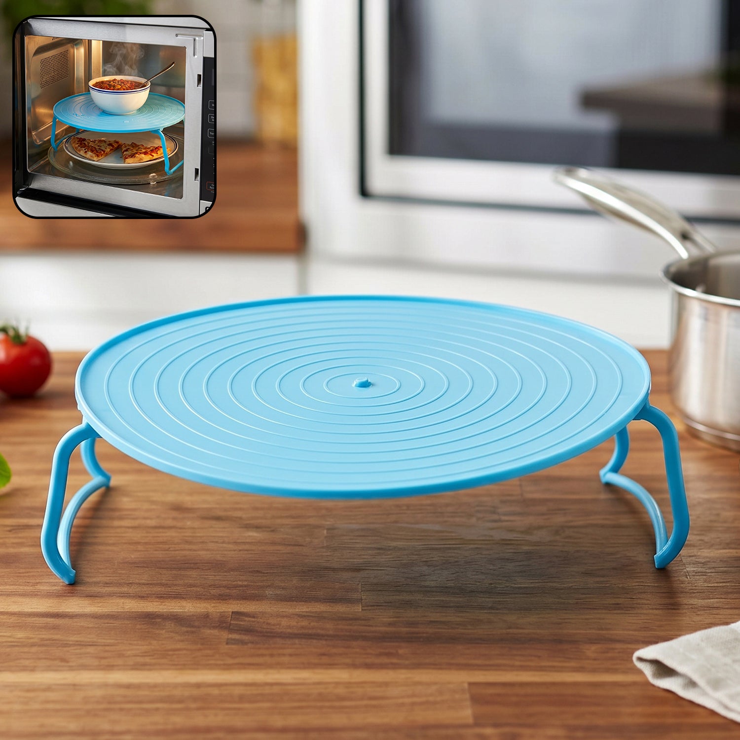 Decorative Non-slip Plastic Serving Tray With Stand (1 Pc)