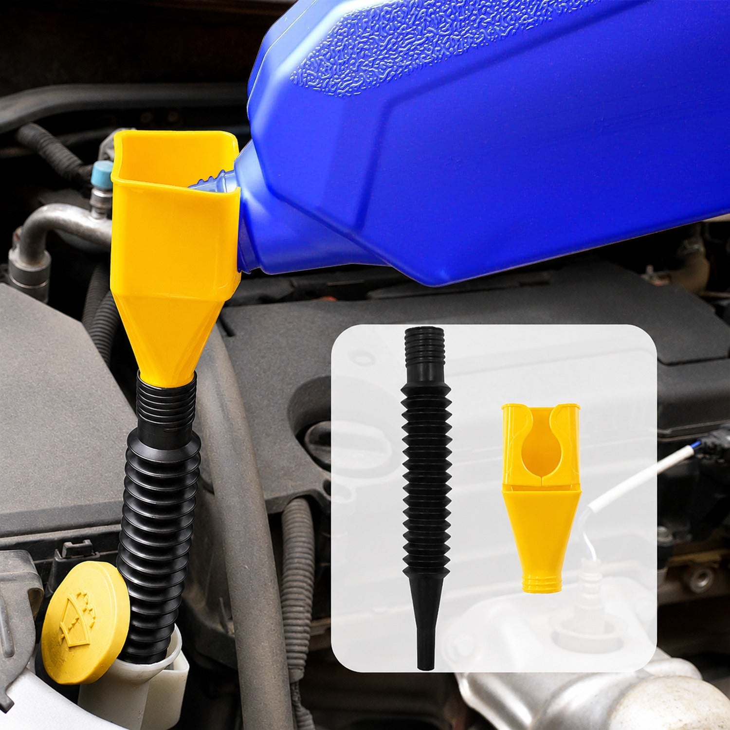 Flexible Plastic Funnel  Spill-free Car Oil  Fuel Filling