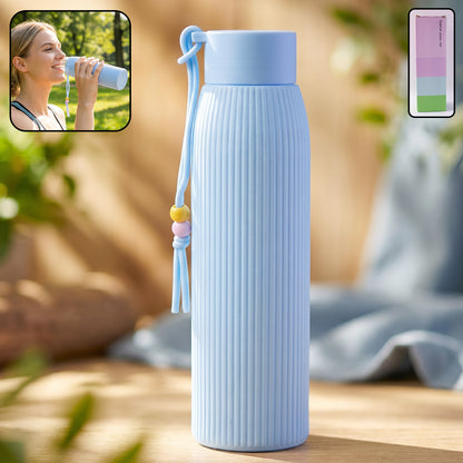 Premium Textured Glass Water Bottle (300 Ml Approx)