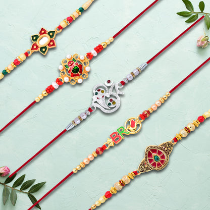 Rakhi Combo Set With Choco Almonds Rakhis  Card