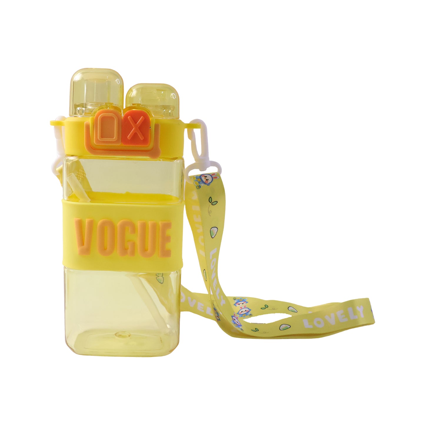 Stylish Kids Plastic Water Bottle With Straw And Leakproof Lid (500 Ml Approx)