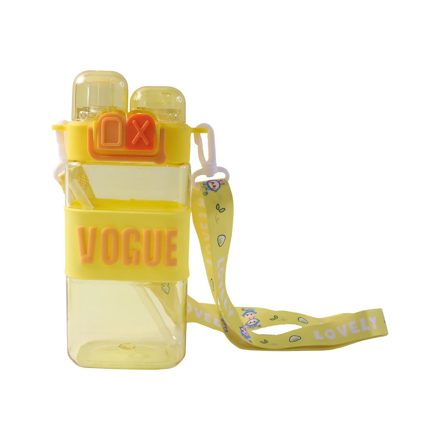 Stylish Kids Plastic Water Bottle With Straw And Leakproof Lid (500 Ml Approx)