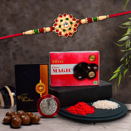 Rakhi Celebration Combo With Choco Treats  Designer Rakhi