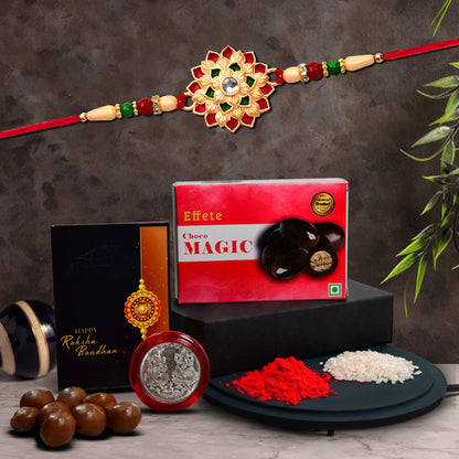 Rakhi Celebration Combo With Choco Treats  Designer Rakhi