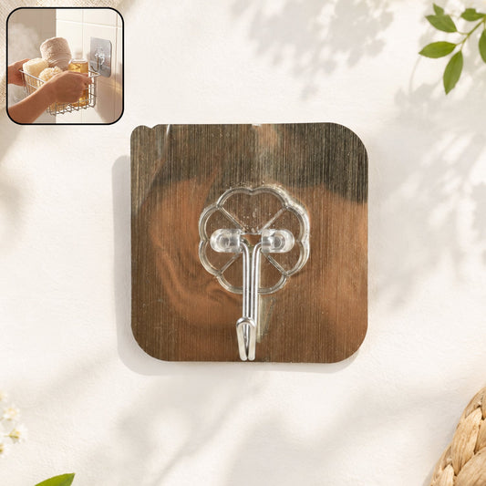 Brushed Steel Floral Design Wall Hook