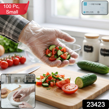 Disposable Small Plastic Gloves For Kitchen Food Handling And Cleaning Tasks (100 Pc)