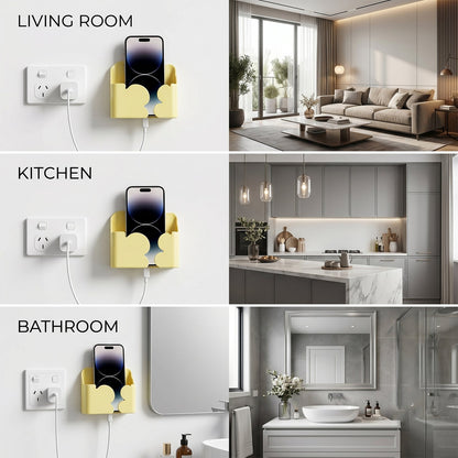 Wall Mount Mobile Phone Holder Self Adhesive Charging Stand For Home (1 Pc)
