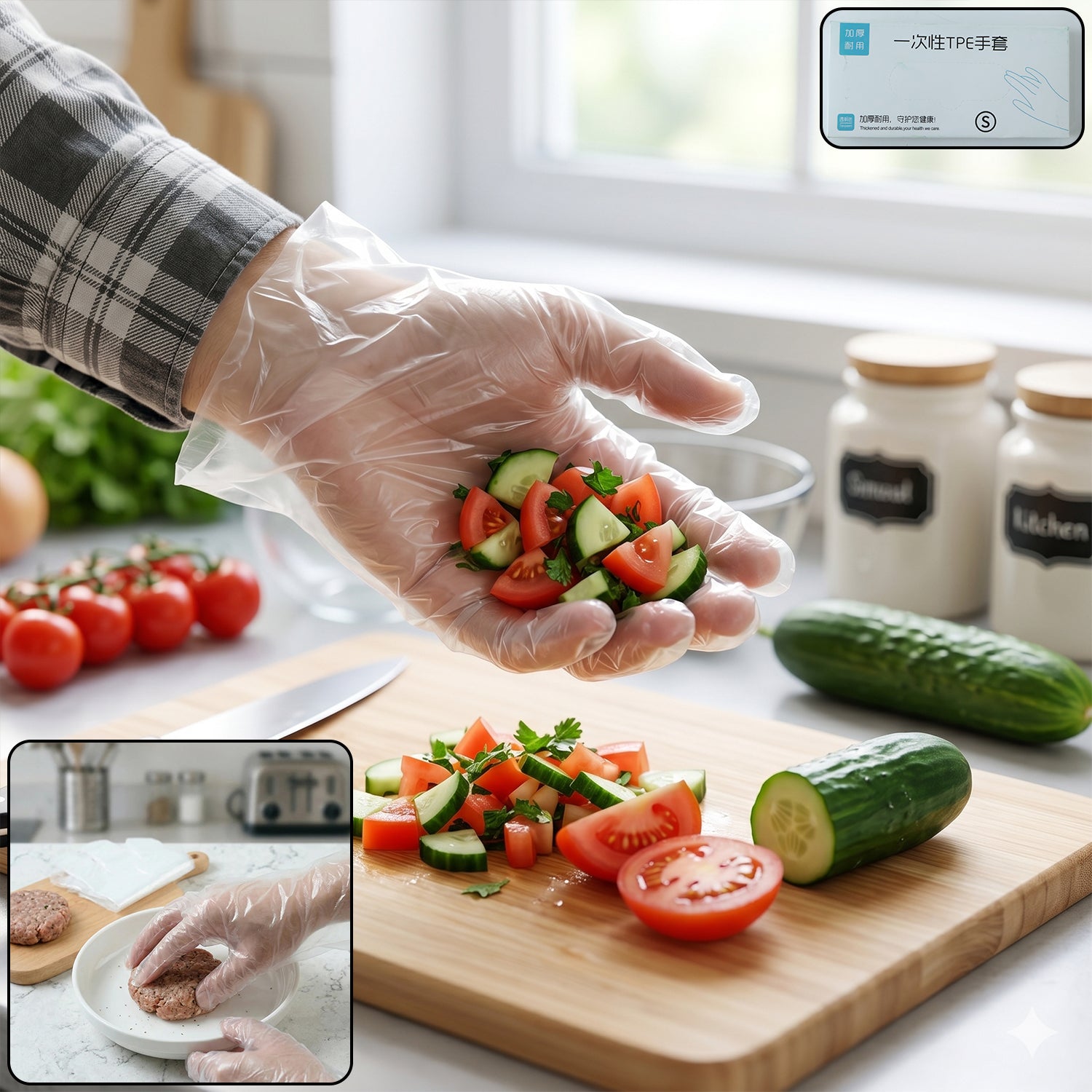Disposable Small Plastic Gloves For Kitchen Food Handling And Cleaning Tasks (100 Pc)