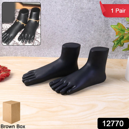 Premium Black Foot Mannequin Display Stand (1 Pair)