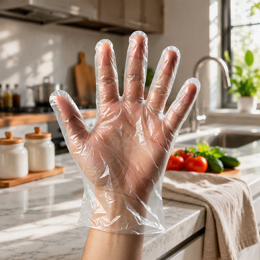 Disposable Small Plastic Gloves For Kitchen Food Handling And Cleaning Tasks (100 Pc)