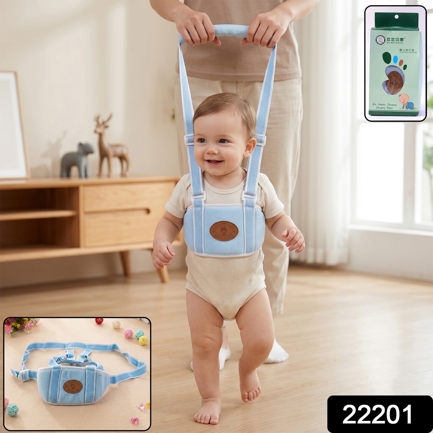 Baby Walking Assist Belt Toddler Learning Walk Harness With Handle (1 Pc)