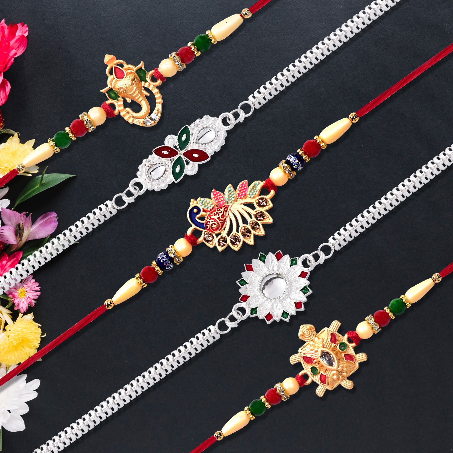 Rakhi Combo Set With Choco Almonds Rakhis  Card
