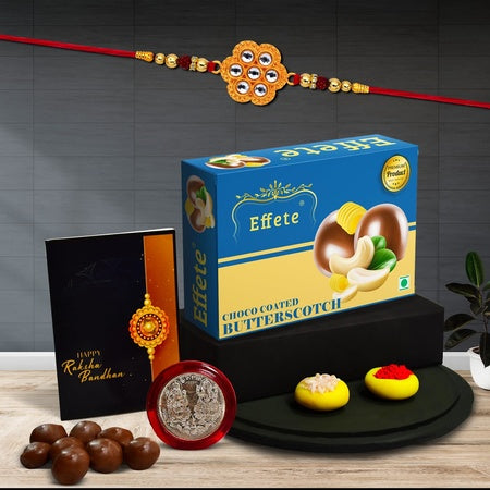Rakhi (K1_531_bs32)  Chocolate Butter Scotch 32gm Rakhi  Chocolate For Brother Rakhi With Chocolate Rakhi With Gift Rakhi Combo Set Of 1 Rakhi Chocolate