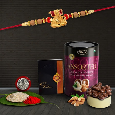 Rakhi (K1_3_as)  Assorted Chocolate Dryfruits 96gm Rakhi For Brother With Gift  Rakhi With Chocolate Rakhi Combo For Brother  Set Of 1 Rakhi  Chocolate