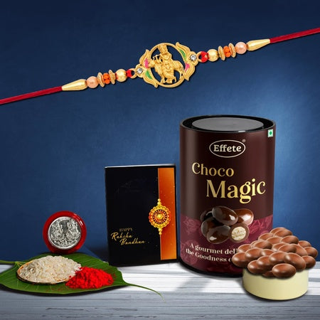 (K1_909_em) Rakhi Combo  Chocolate Magic  Rakhi  Chocolate For Brother  Fancy Rakhis For Men Stylish  Rakhi With Gift  Rakhi Combo  Set Of 1  Chocolate