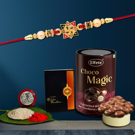 Rakhi (K1_10_em)  Chocolate Magic Rakhi For Brother With Gift Rakhi With Chocolate Rakhi Combo For Brother Set Of 1 Rakhi Chocolate