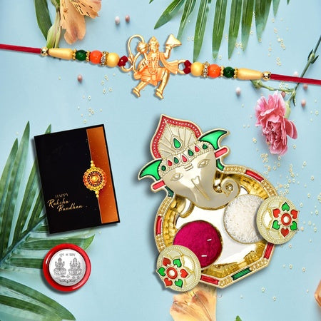Rakhi For Brother Set Of 1 With Dish Silver Coin  Greeting Card Rakhi For Brother And Bhabhi Rakhi With Gift For Brother Rakhi For Kids Rakhi Set Rakhi Combo (K1_261_aa3)