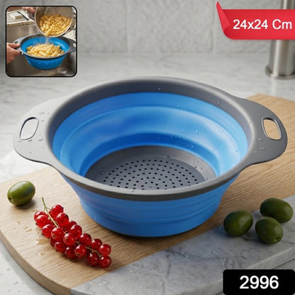 Silicone Collapsible Strainer  Space-saving Kitchen Tool For Easy Draining