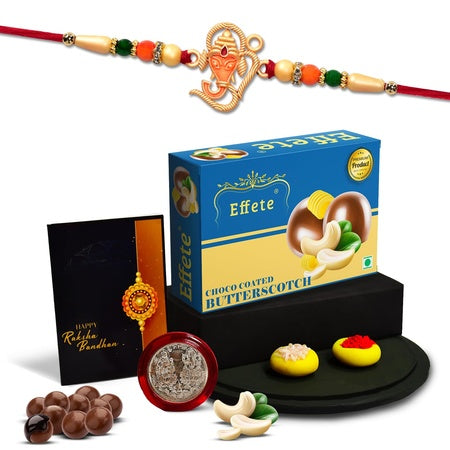 (K1_257_rds) Multicolor Ganesh Rakhi Combo With Rose Milk Drink Silver Color Pooja Coin Roli Chawal  Greeting Card Occasion Rakhi For Brother With Gift Milkshake Gift Pack Flavoured Milk Rakhi With Milkshake Gift Hemper Bracelets For Men