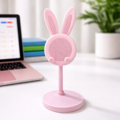 Cute Bunny Mobile Stand Holder for Desk & Kids Study Table (Color may vary)