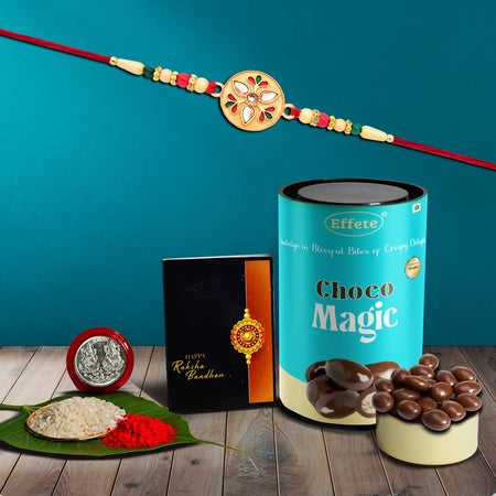 (K1_508_cm) Rakhi Combo With Chocolate Magic Rakhi  Chocolate For Brother Rakhi With Chocolate Rakhi With Gift Rakhi Combo Set Of 1 Rakhi Chocolate