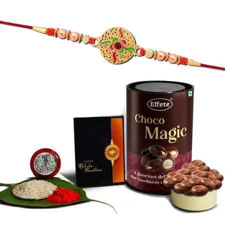 Rakhi (K1_401_em)  Chocolate Magic  Rakhi For Brother With Gift  Handmade Rakhi Rakhi Combo For Brother  Stylish Rakhi For Brother  Set Of 1 Rakhi
