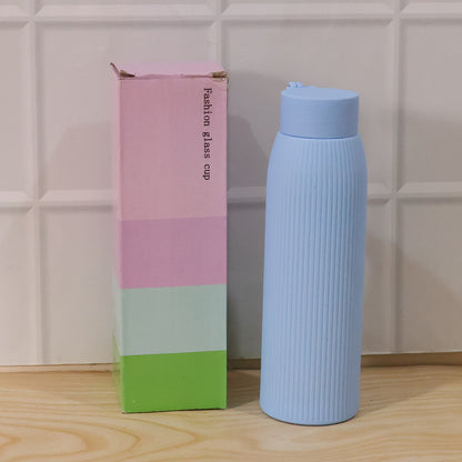 Premium Textured Glass Water Bottle (300 Ml Approx)