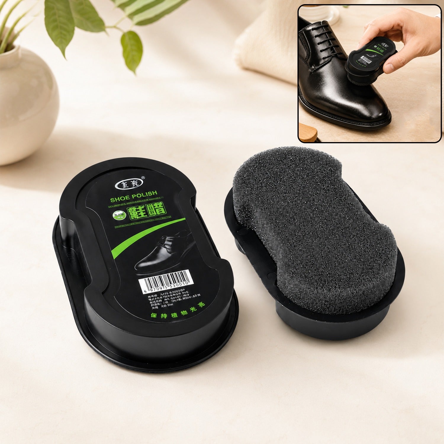 Shoe Polish Sponge  Instant Shine  Easy Leather Care