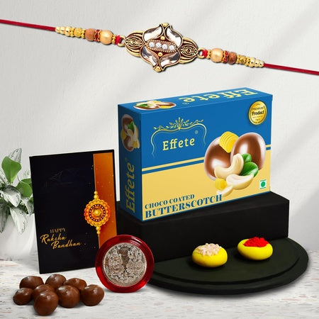 Rakhi (K1_428_bs32)  Chocolate Butter Scotch 32gm Rakhi  Chocolate For Brother Rakhi With Chocolate Rakhi With Gift Rakhi Combo Set Of 1 Rakhi Chocolate