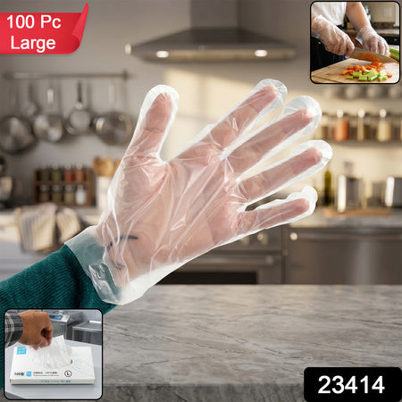 Disposable Plastic Gloves (100 Pc Large)