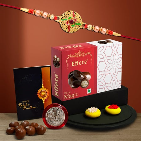 Rakhi (K1_401_em32)  Chocolate Magic 32gm Rakhi For Brother With Gift  Fancy Rakhis For Men Stylish Rakhi Combo For Brother  Set Of 1 Rakhi  Chocolate