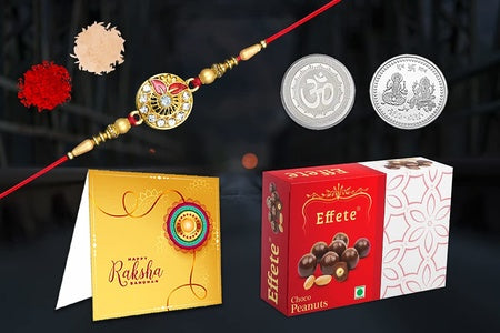 Multicolor Bracelet Rakhi (K1_209_p32)  Chocolate Peanuts  Round Rakhi With Golden Work  Pink Petal And Stone Rakhi  Rakhi With Card  Chocolate  Chocolate Gift Pack  Men Bracelet  Rakshabandhan Gift
