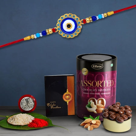 Rakhi (K1_516_as)  Assorted Chocolate Dryfruits 96gm Rakhi For Brother With Gift  Handmade Rakhi Rakhi Combo For Brother  Stylish Rakhi For Brother  Set Of 1 Rakhi